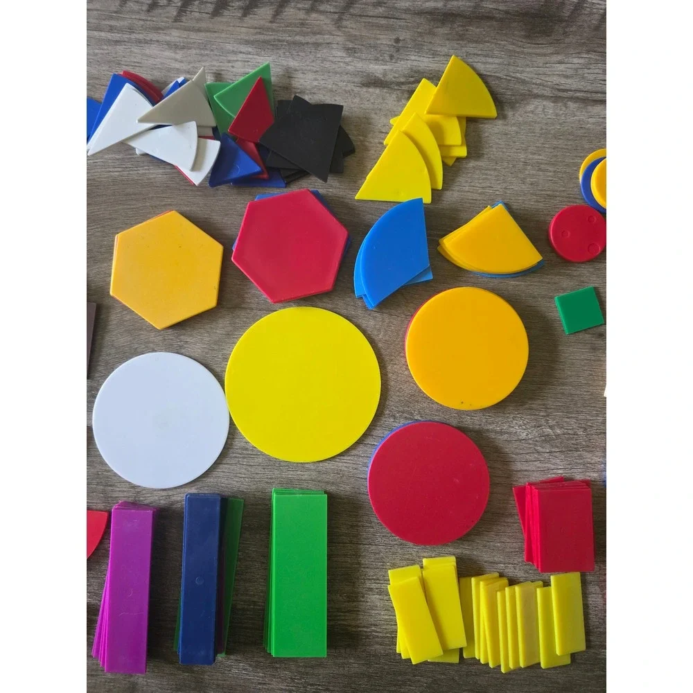 150+ Plastic Geometric Flat Block Lot Colorful Shapes Blocks Manipulatives